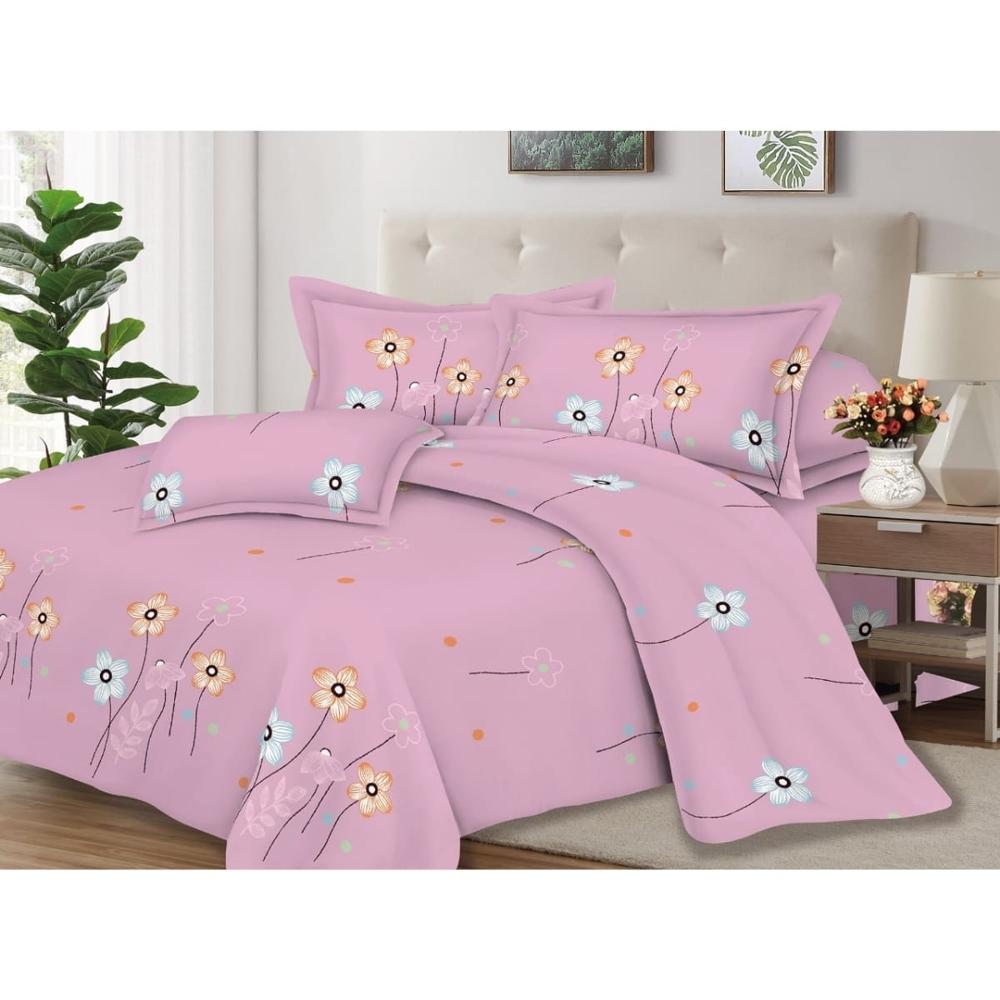 Juego de Sábanas 100% Algodón 2Plazas 4 Piezas 2000 Hilos Rosa Lila