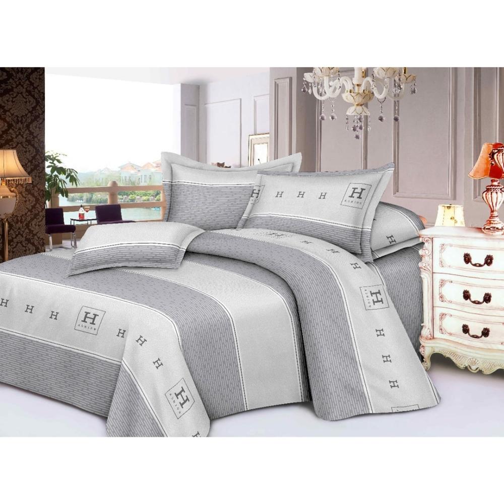 Juego de Sábanas 100% Algodón 2Plazas 4 Piezas 2000 Hilos Gris H