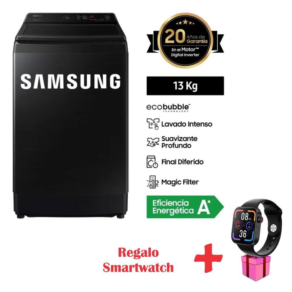 Lavadora Samsung EcoBubble 13kg WA13CG6441BV Negra