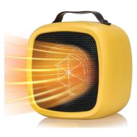 Mini Calefactor Portátil Eléctrico de 500W Calentador Estilo Moderno Amarillo