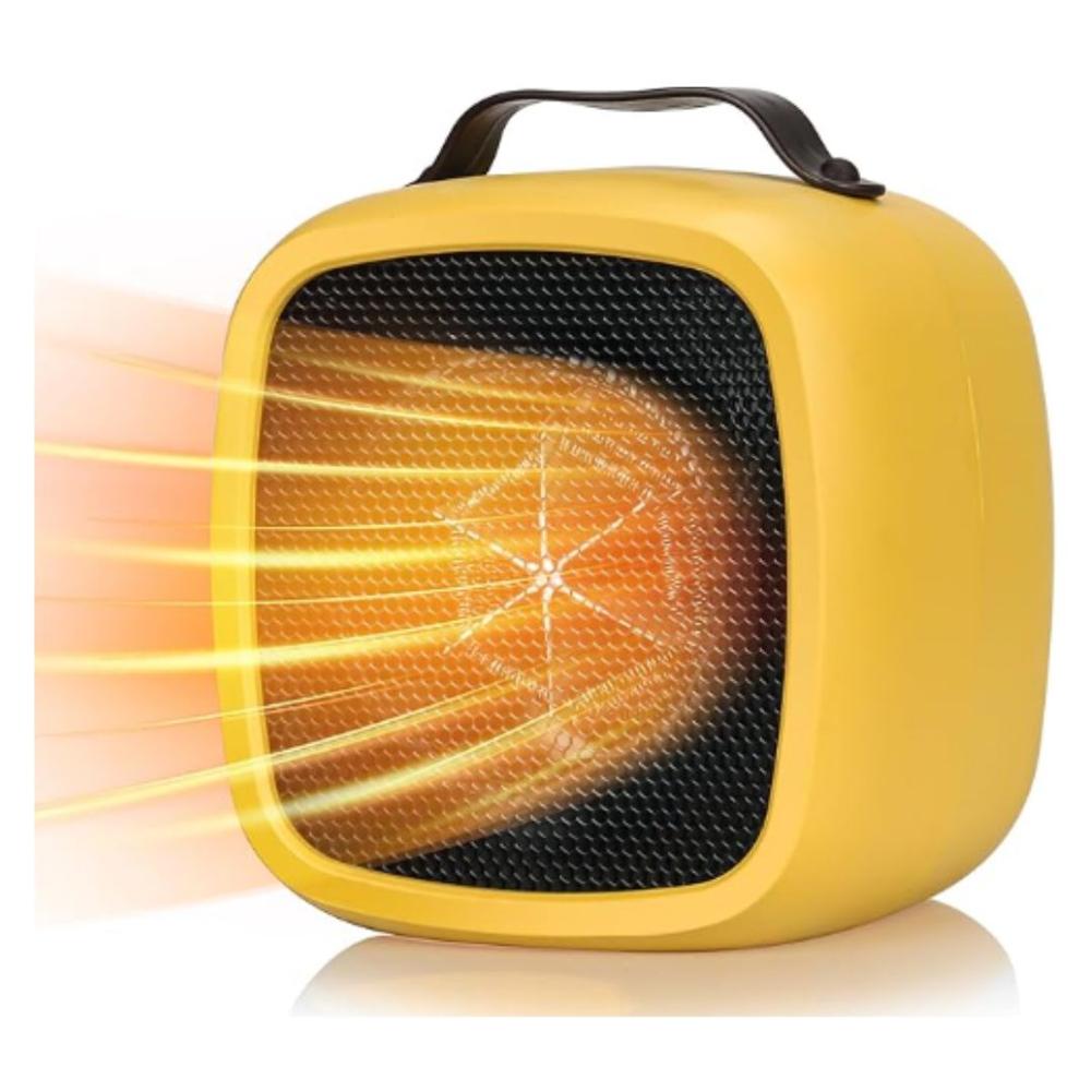 Mini Calefactor Portátil Eléctrico de 500W Calentador Estilo Moderno Amarillo