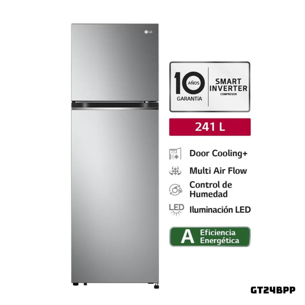 Refrigeradora Top Freezer LG GT24BPP 241L Plateada