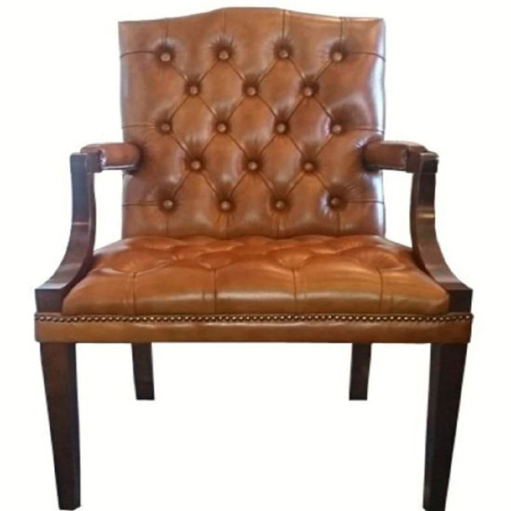 DM Silla Con Posabrazos Alessandro Cuero Procesado Marron