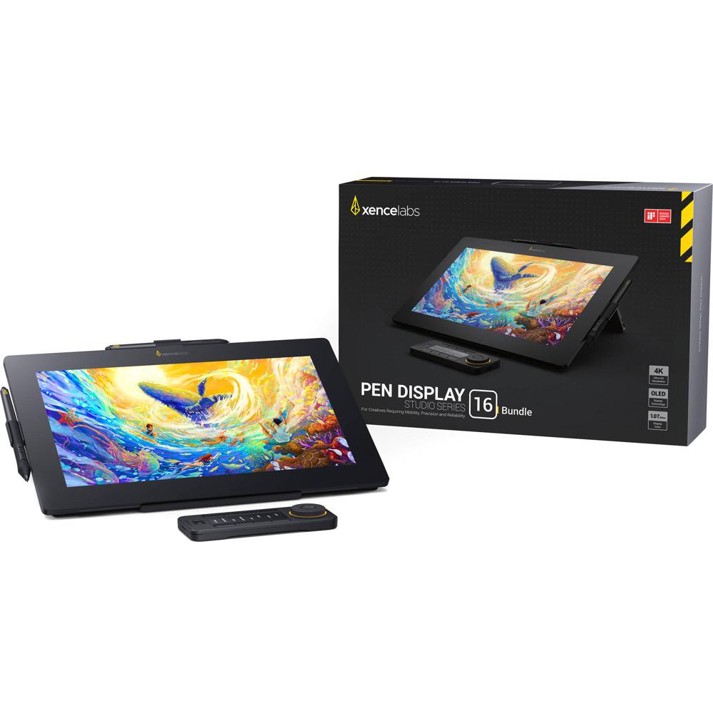 Xencelabs Pen Display 16 Bundle: Pantalla OLED 4K de 16"" con Área Activa de 13.6 x 7.6"", 8192 Nivele