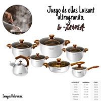 Juego de ollas Luisant ultragranito. Lu -X1405A