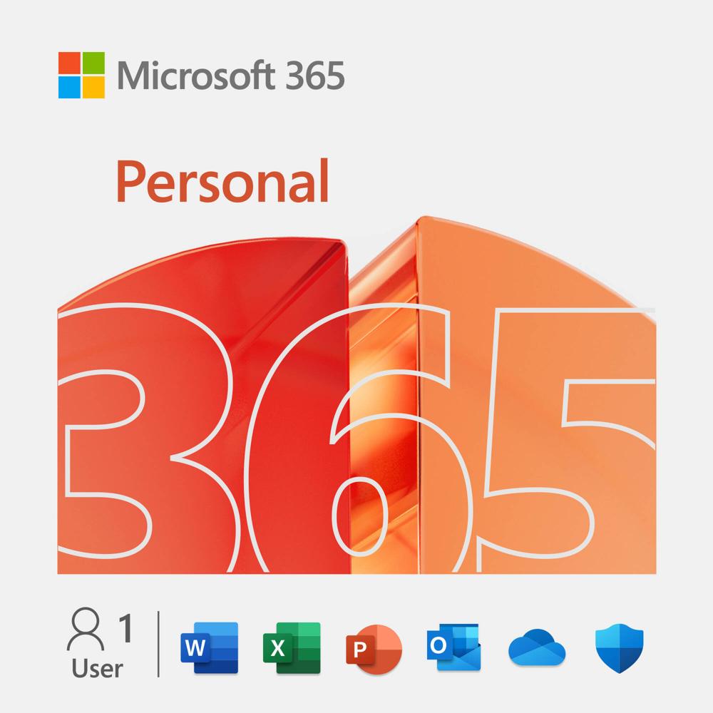 Microsoft 365 Personal: Licencia para 1 PC o Mac, 12 meses, incluye Word, Excel, Outlook, PowerPoint