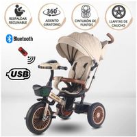 Triciclo Guiador 3 En 1 «GOLDEN II NEW COLLECTION» USB Beige