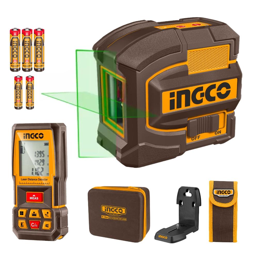 Nivel Laser 35m + Medidor de Distancia 75m Ingco COSLL0401