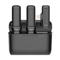 Micrófono Solapero Inalámbrico Doble Lightning J13-IP Estuche de Carga