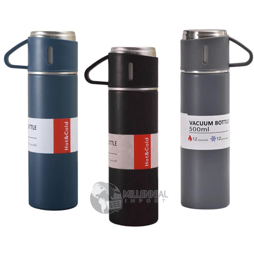 Termo con 3 Tazas de 500 ml con Botón Push para Oficina color Hombre