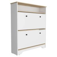 Zapatera Moderna Baek 2 Puertas Blanco R&R MUEBLES
