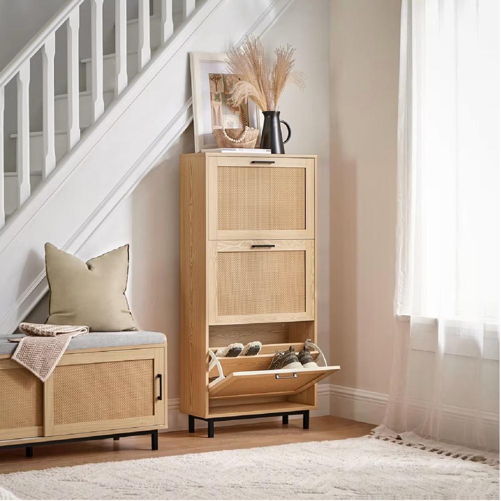 Zapatera Nordica Duck 3 Puertas Natural R&R MUEBLES