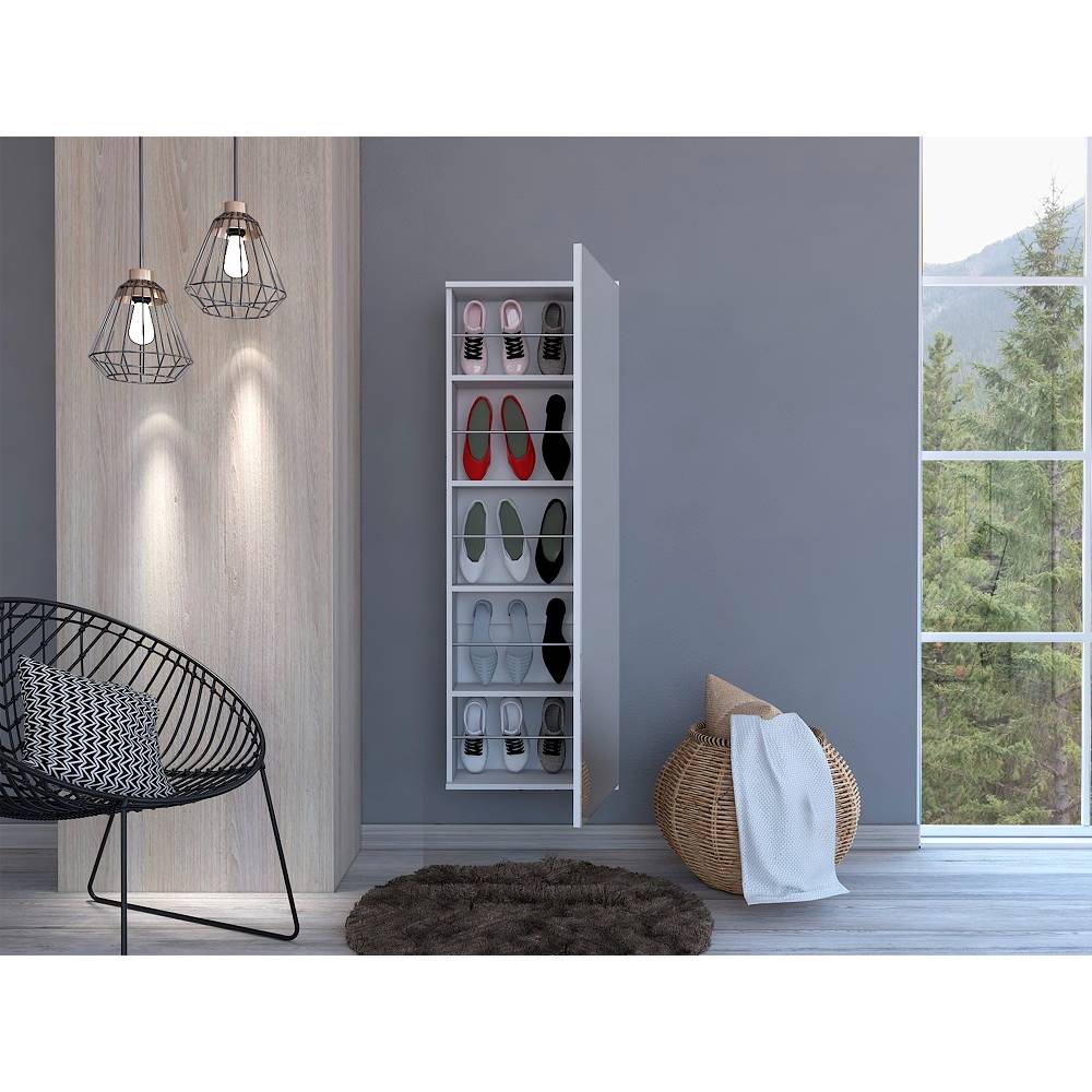 Zapatera Flotante Moderna Dae Blanco Alto 138cm R&R MUEBLES