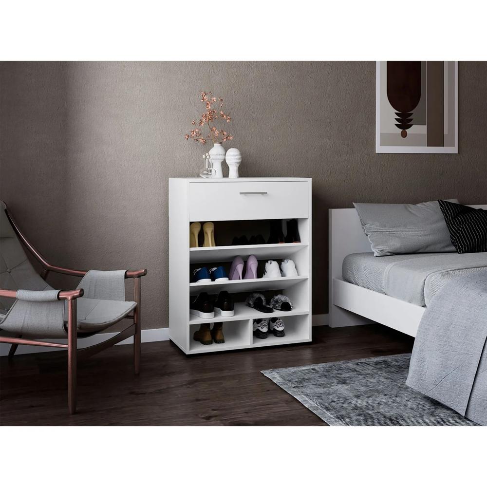 Zapatera Moderna Moon Blanco 1 Cajón R&R MUEBLES