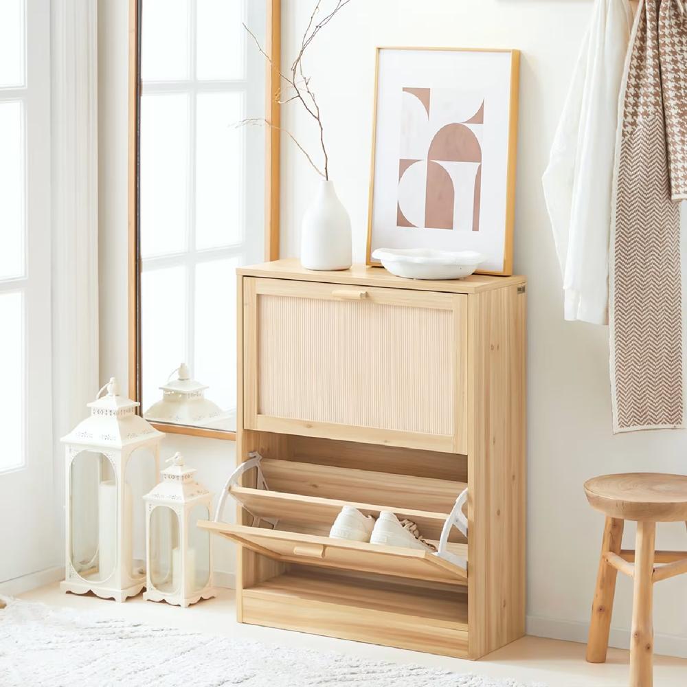 Zapatera Nordica Minji 2 Puertas Natural R&R MUEBLES