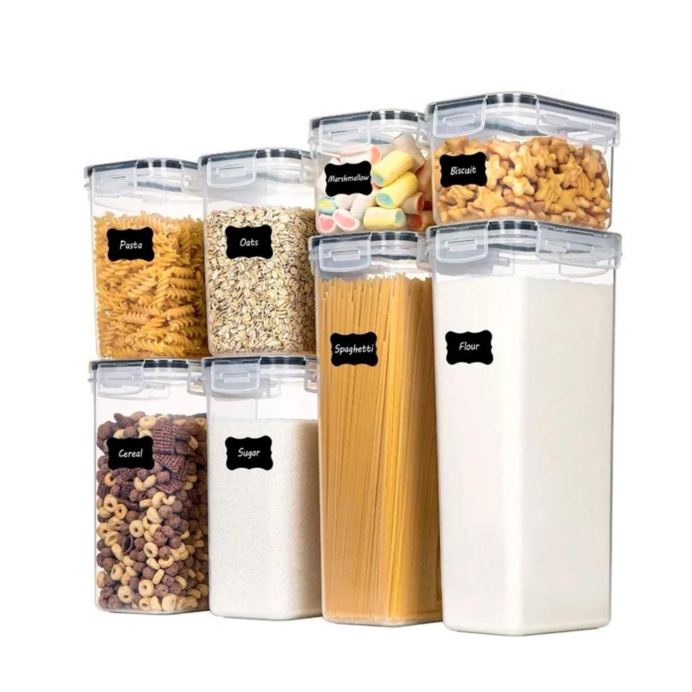 Set 8 contenedores/recipientes herméticos para guardar alimentos y más