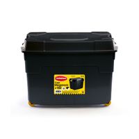 Caja Megarock #150 Negro con Ganchos y Ruedas Polinplast