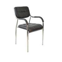 Silla de Oficina Clásica Rusell Cromada color Negro TU MESITA