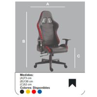 Silla Gamer Clásica Optimus color Negro/Rojo LED Ergonomica TU MESITA