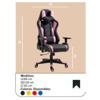 Silla Ultra Masajeadora Gamer Mistyc color Negro/Rosa Ergonomica TU MESITA