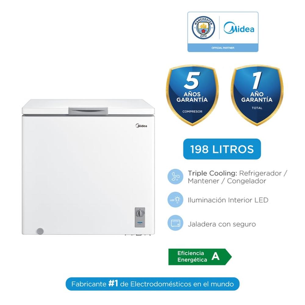 Congelador Horizontal Midea Mdrc280Fzr 198 Lts Blanca