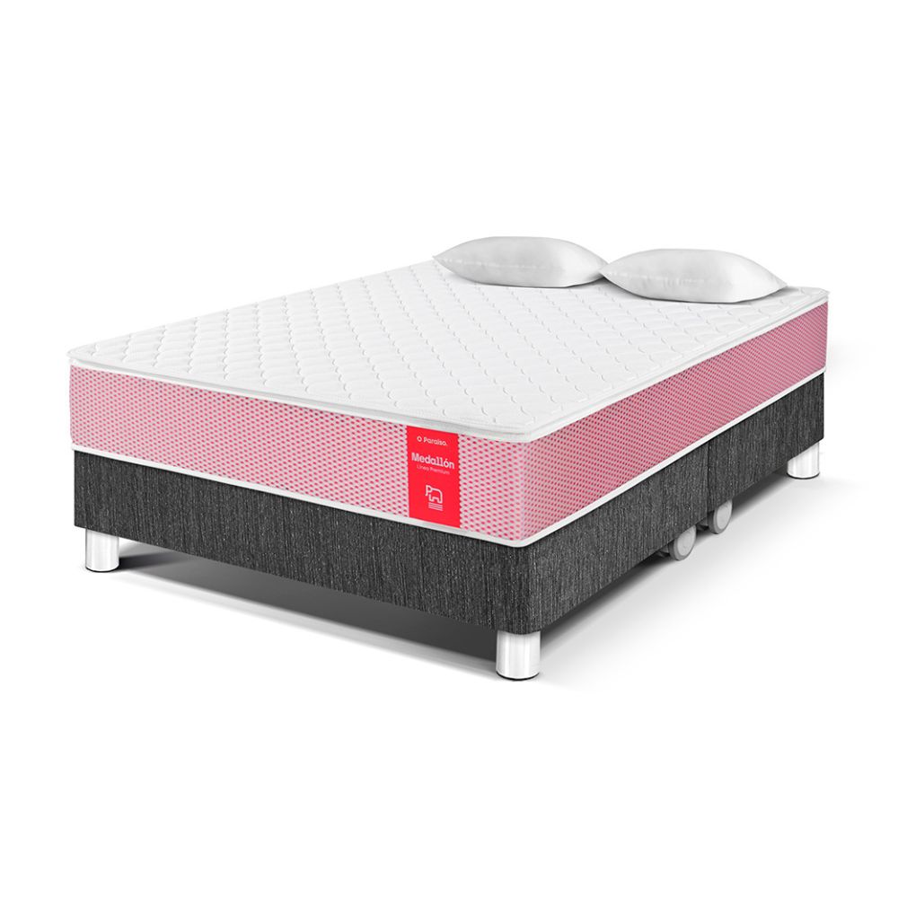 Cama Paraíso Medallón Ergo Queen Charcoal