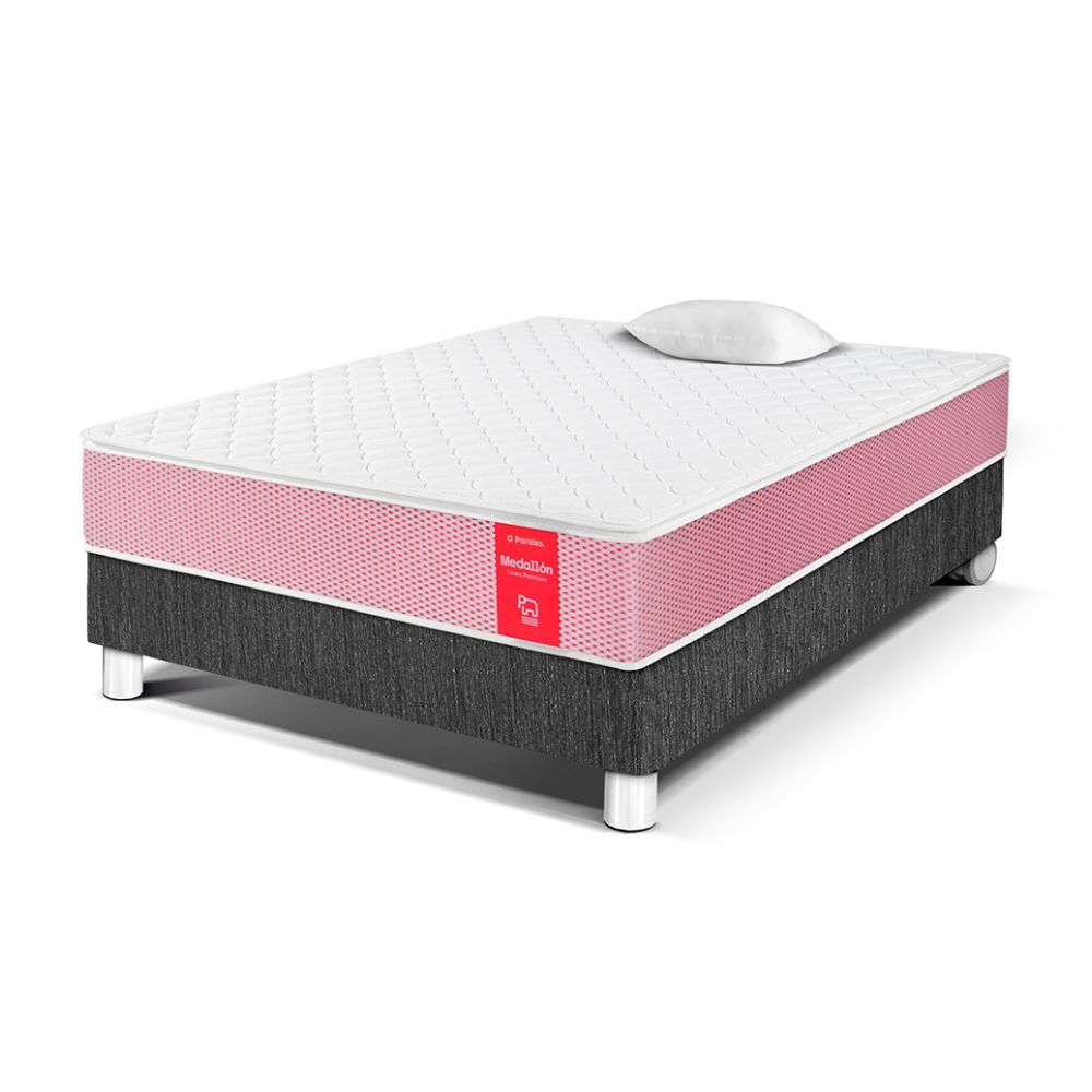 Cama Paraíso Medallón Ergo 1 Plaza Charcoal