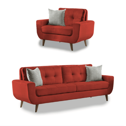 Juego de Sala 3 1 Kayruth Alto Hogar Rojo
