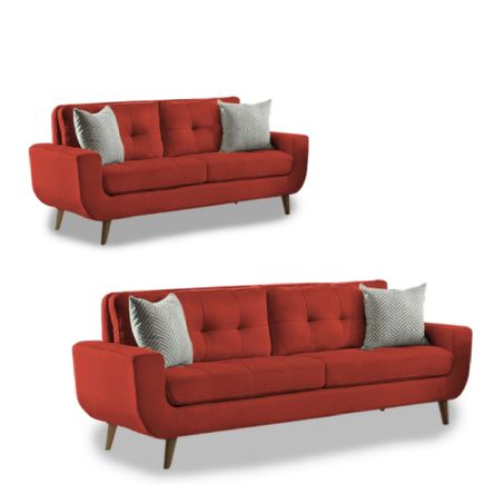 Juego de Sala Alto Hogar 3 2 Kayruth Rojo Juego de Sala Alto Hogar 3 2 Kayruth Rojo