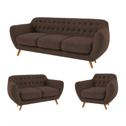 Juego de Sala 3 1 1 Antuane Marrón