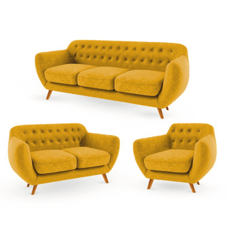 Juego de Sala Vintage 3 2 1 Antuane Mostaza Juego de Sala Vintage 3 2 1 Antuane Mostaza