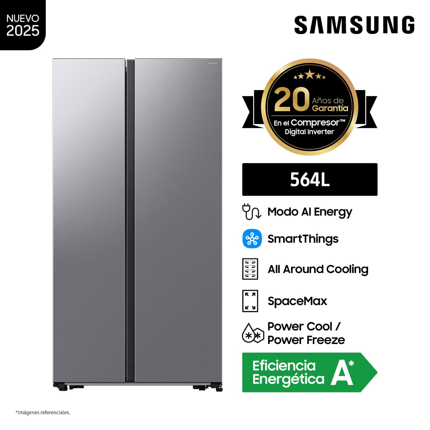 Refrigeradora Samsung All Around Cooling 564Lt Plata RS57DG4000M9/PE