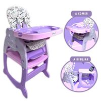 Silla de Comer Gato Carpeta 3 en 1 Morado