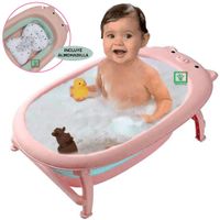 Bañera Tina de Baño Plegable Chanchito Rosado