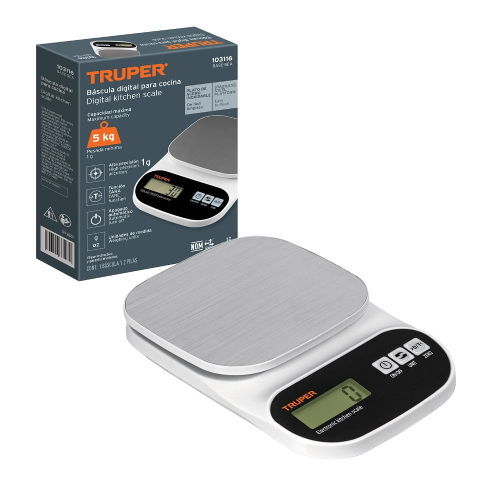 Bascula Gramera Balanza Digital Cocina Amazon Marca Truper Bascula