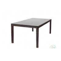 Mesa Clásica estilo Ratán Amanda color Marrón Vidrio Templado TU MESITA