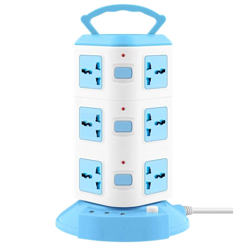 Enchufe Torre Tomacorriente 2500W 12 Enchufes / 3 Puertos USB AMT-318