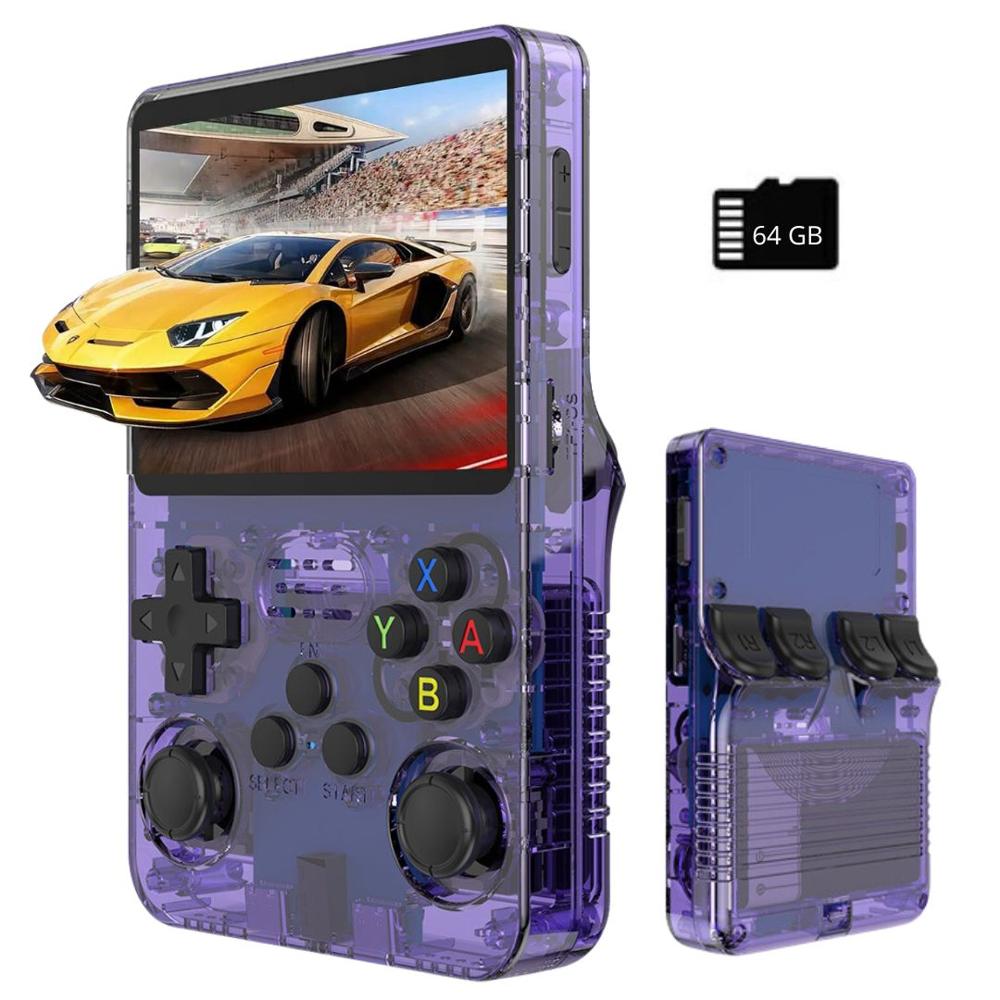 Consola de Juegos Portatil R36S 15000 Juegos 3D Consola Retro -Morado