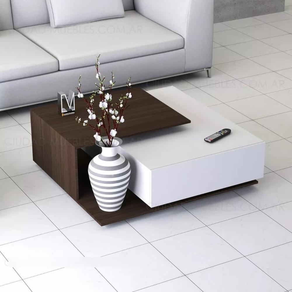 Mesa de Centro Mouse - Marrón y Blanco