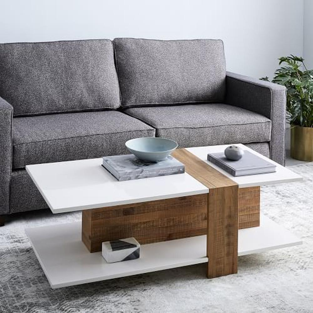 Mesa de Centro Rozzy - Marrón y Blanco