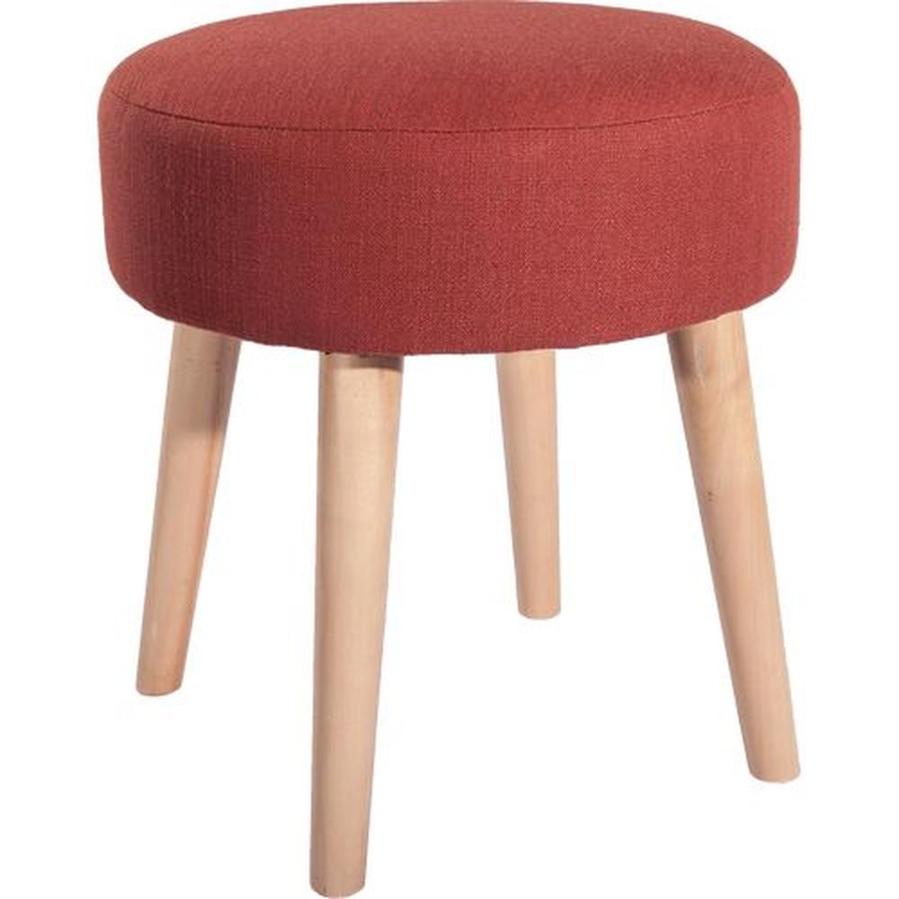 Puff Capitone Francis Circular - Rojo