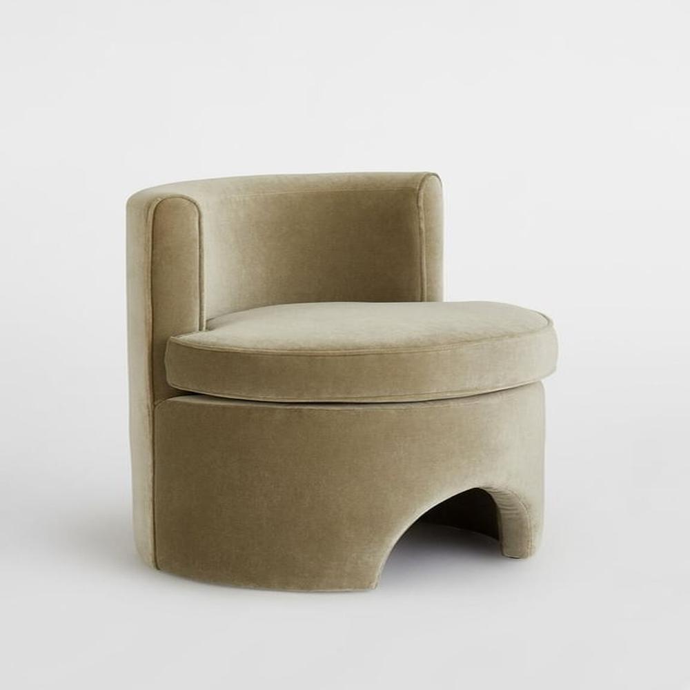 Puff Linen Circular- Azul y Beige