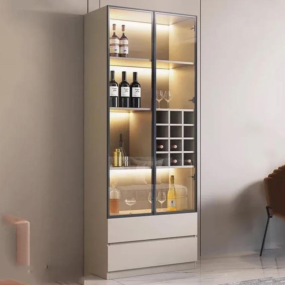 Vitrina Lorena Moderna Iluminada - Capri Y Negro