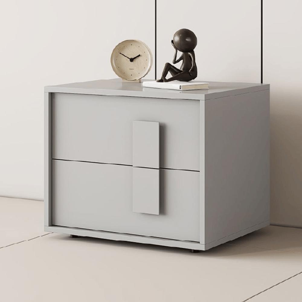 Velador Esparta 2 Cajones - Gris claro
