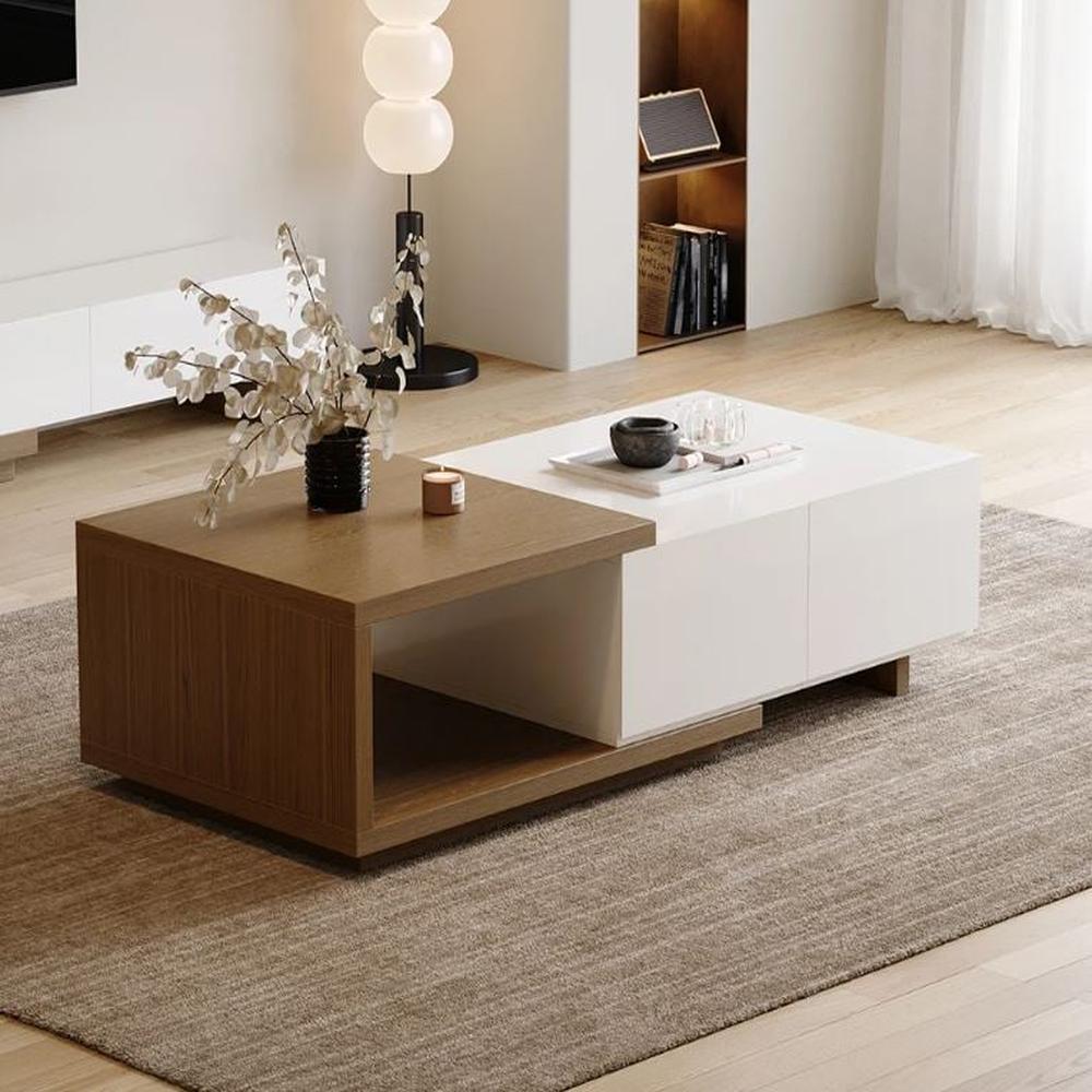 Mesa de Centro Rass - Marrón y Blanco