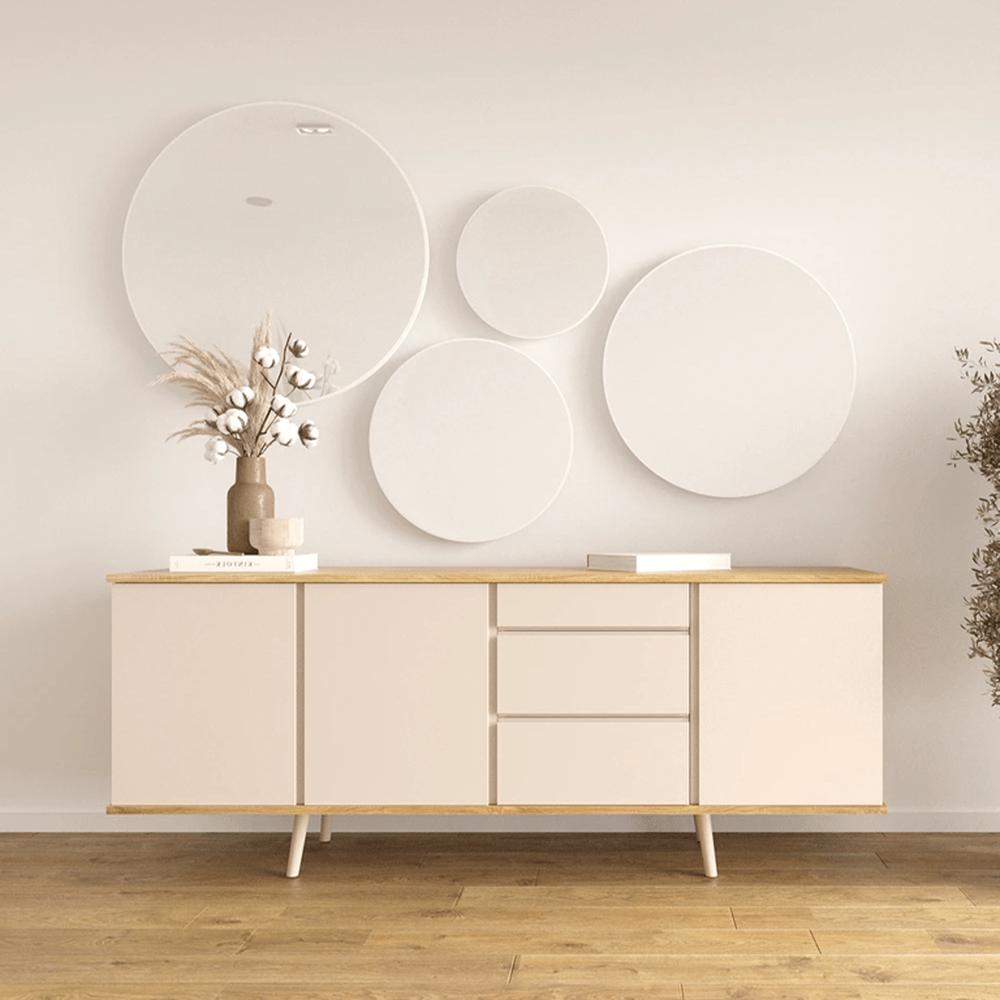 Aparador de Melamina Rectangular Lyon 3 Puertas - Vintage