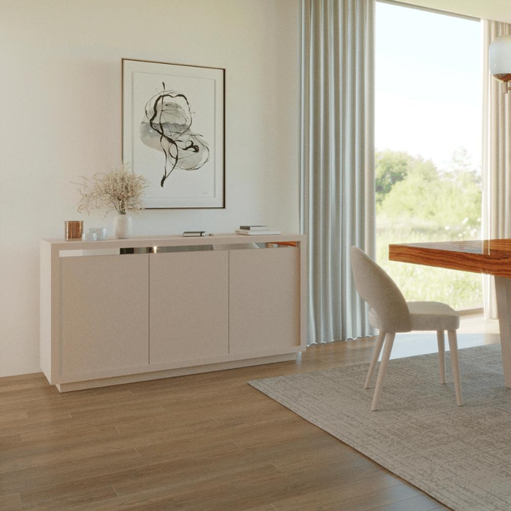 Aparador de Melamina Rectangular Paris 3 Puertas - Moderno