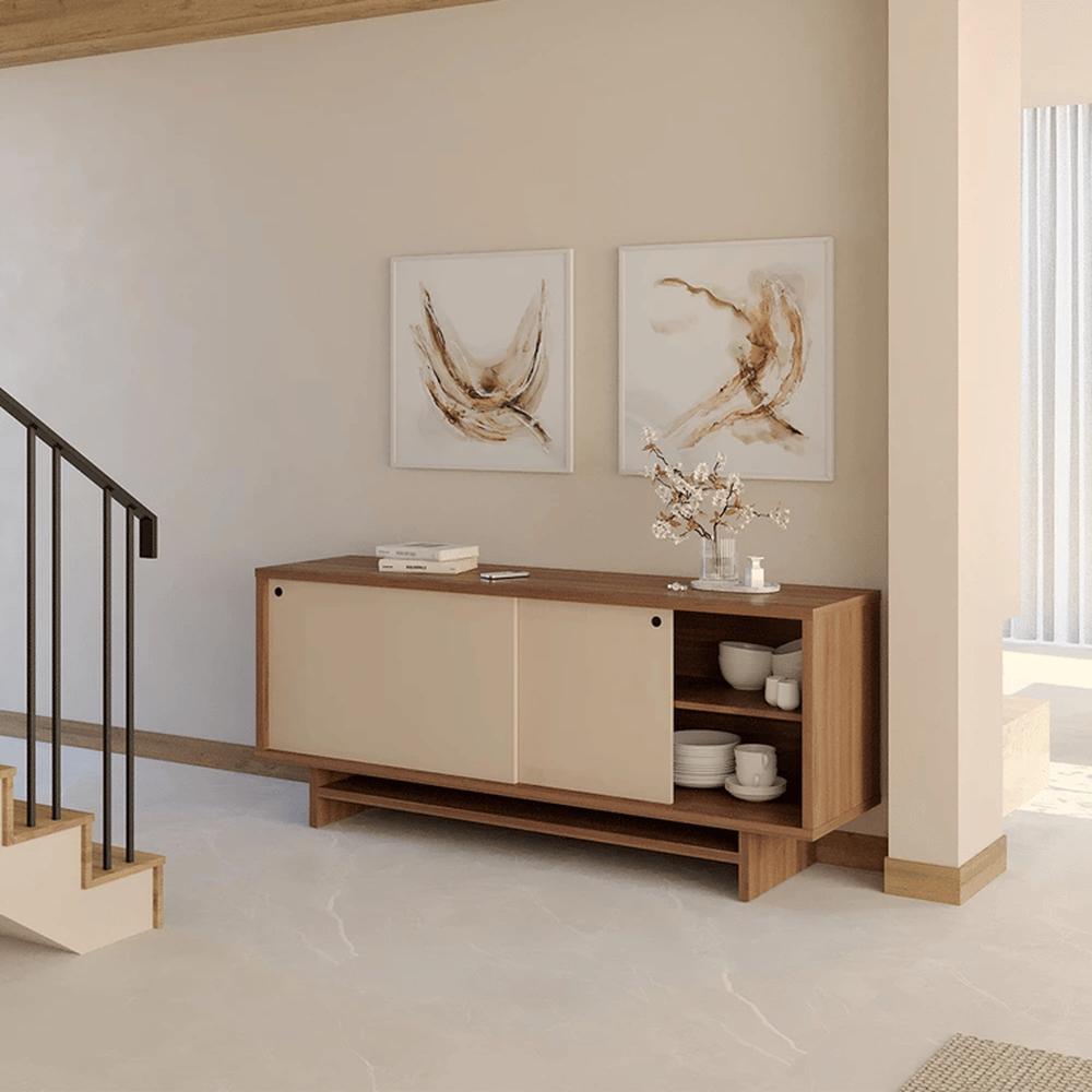 Aparador de Melamina Rectangular Niza Corredizo - Moderno