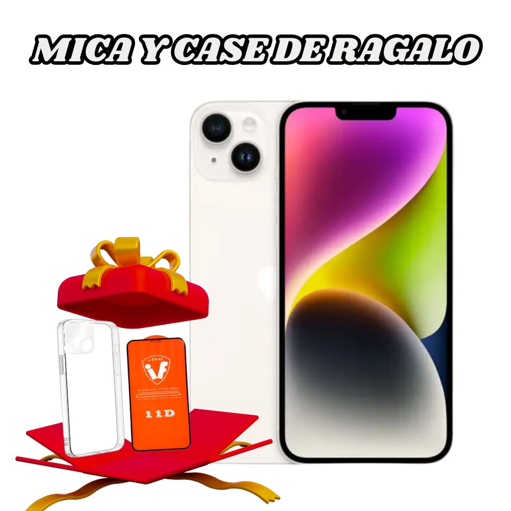 Iphone 14 128gb chip fisico color blanco + regalos