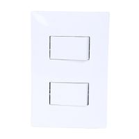 Interruptor Doble Simon S25 Blanco Policarbonato/Aluminio